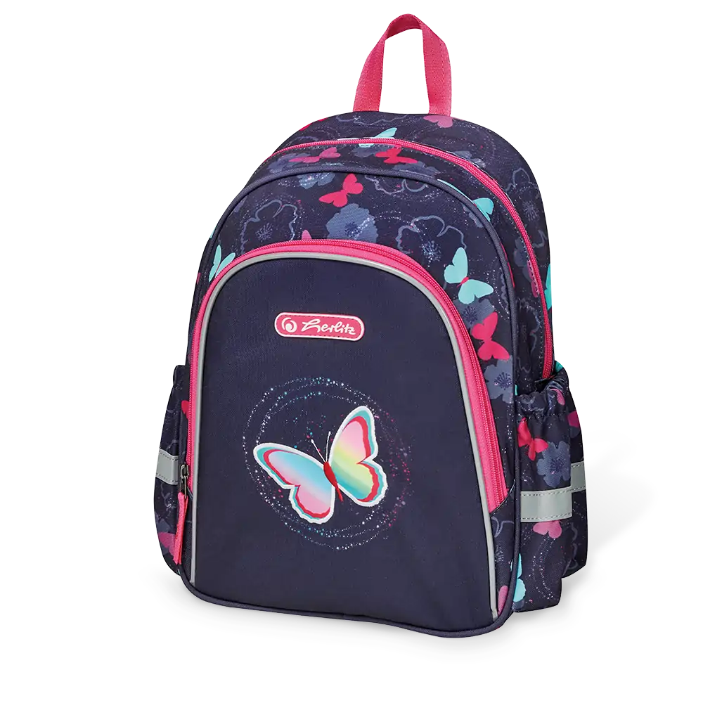 slider childrens backpack front butterfly